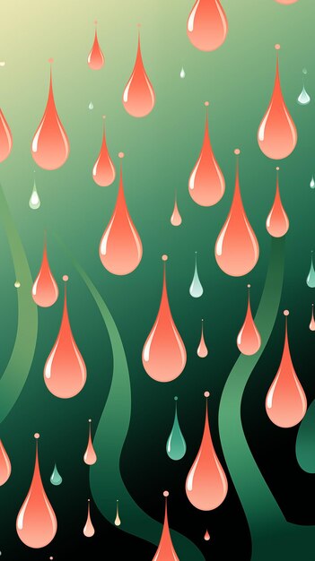 Photo green drops of dripping paint on red background abstract image texture pattern wallpaper cover