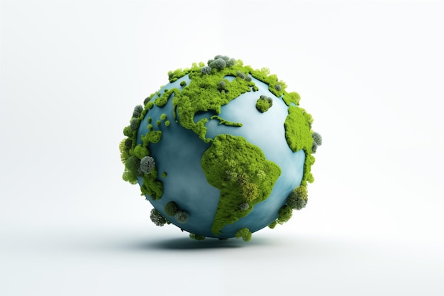 Green earth a conceptual representation of a flourishing planet