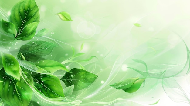 Green eco background with natural elements for sustainable design and environmental concepts