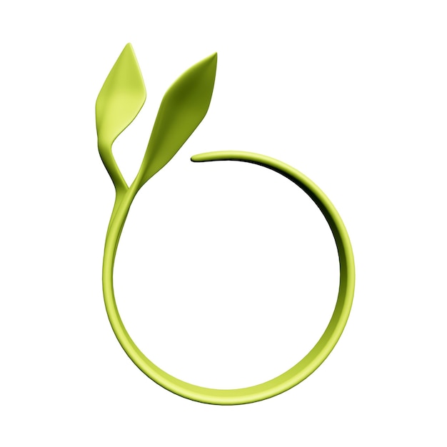 Green ecology concept Sprout with leaves in the form of a ring as an icon or a template for a logo