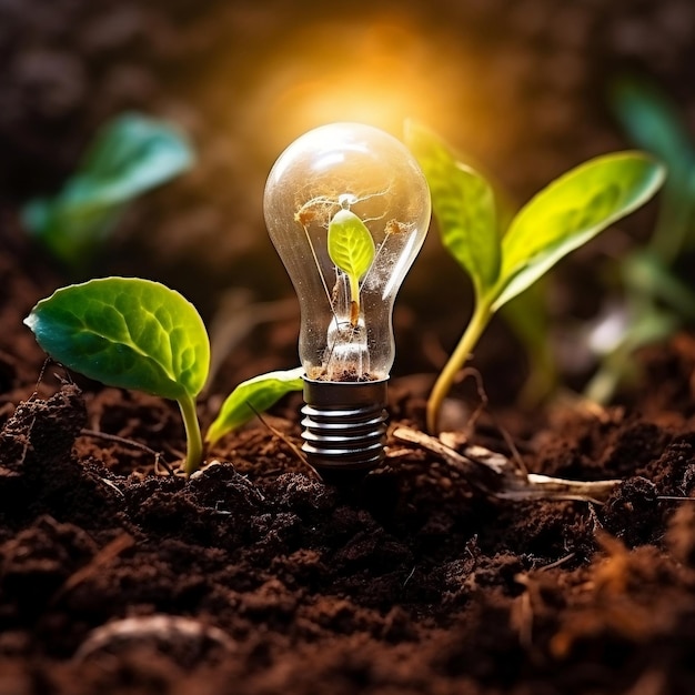 Green Energy and a Bright Future A Light Bulb in Soil Generative AI