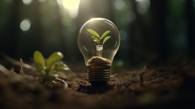 Green Energy and a Bright Future A Light Bulb in Soil New Ideas for Sustainable Solutions