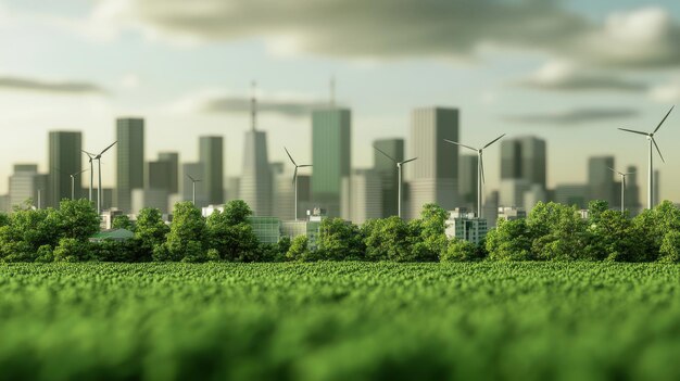 Photo green energy cities wind power