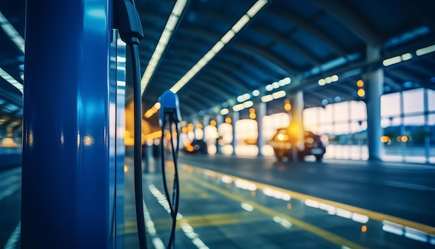 Green energy ev charging station with power supply promoting sustainable transportation