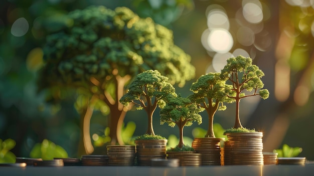 Green Energy Growth Trees on Coins and Renewable Graph