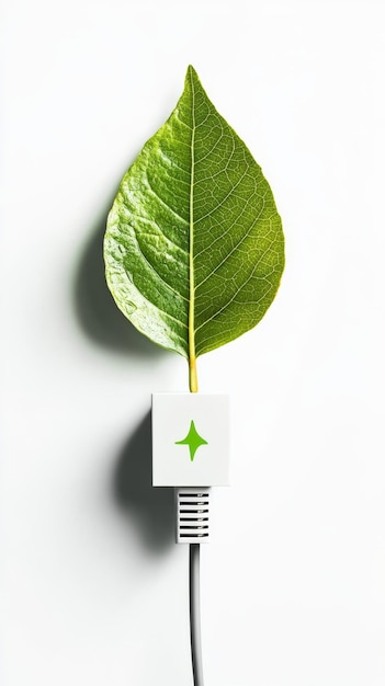 Photo green energy symbol on white background