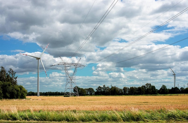 Green energy. Windmills. Energy of the future.