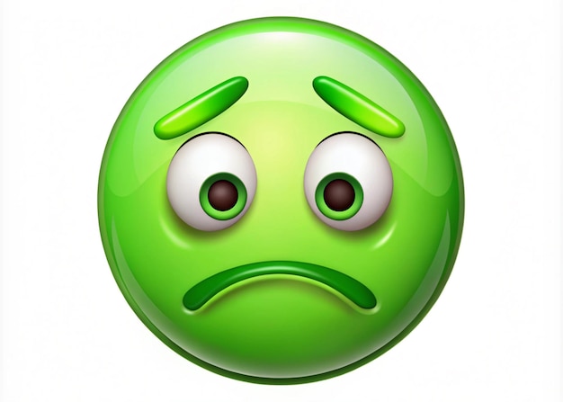 Photo a green faced emoji suggesting nausea or feeling ill