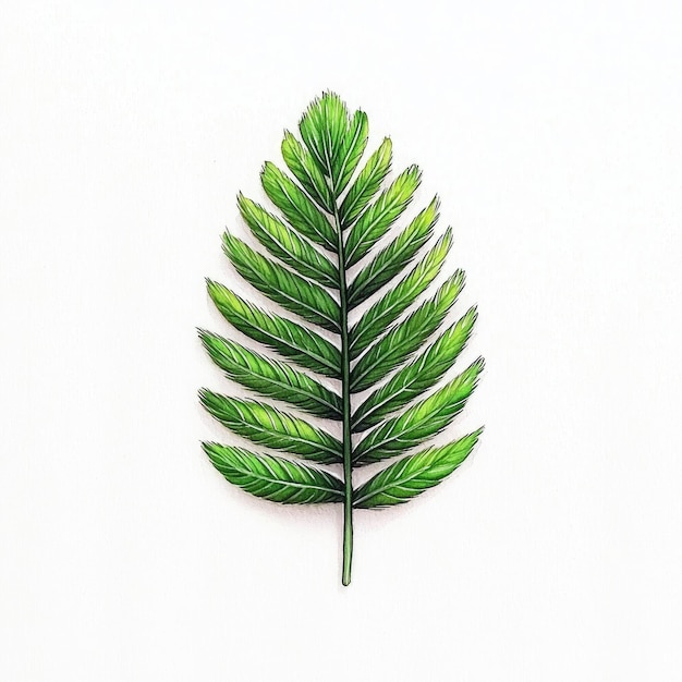 Photo green fern leaf illustration