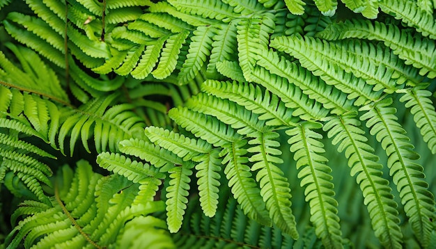 Green fern leaf in natural background