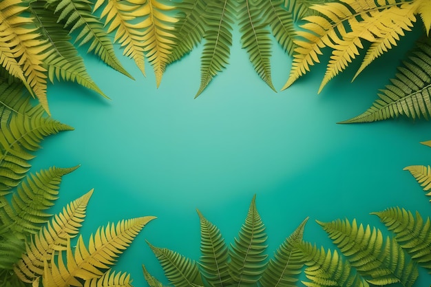 green fern leaves Generative AI