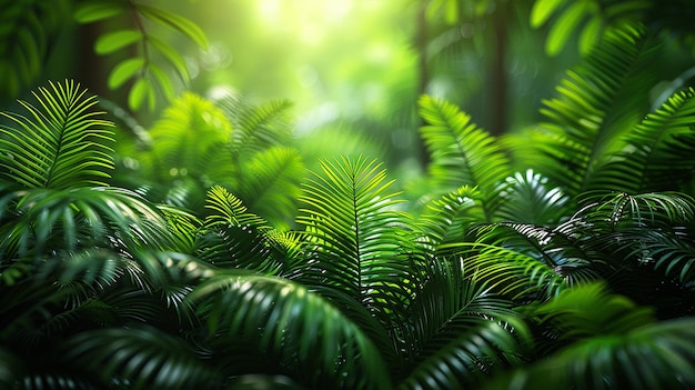 a green fern with the sun shining through the leaves