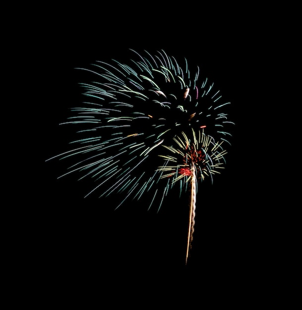 Green fireworks on black background