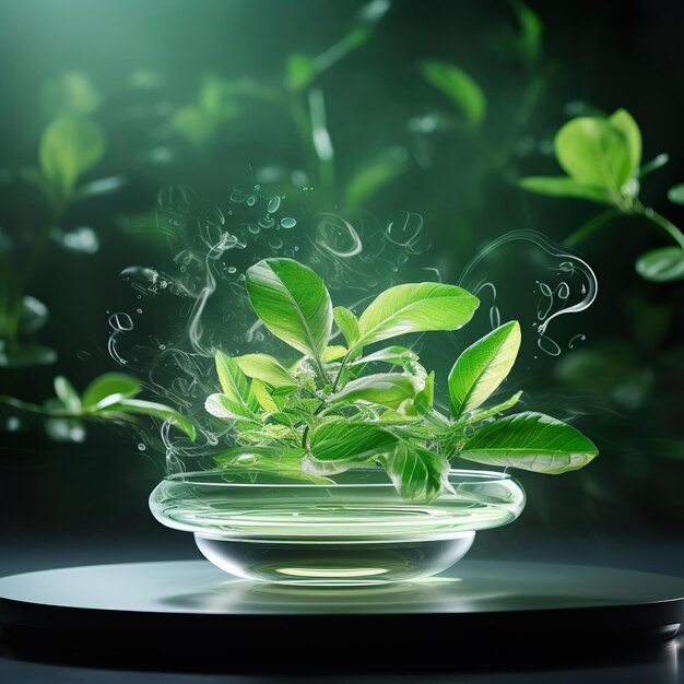 Green Floating Leaves Flying Leaves Green Leaf Dancing Air Purifier Atmosphere Simple Main Picture