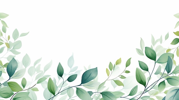 Photo a green floral background with green leaves and branches