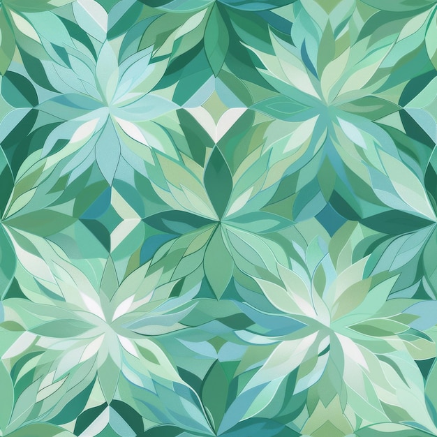 A green floral patterned fabric with a white border