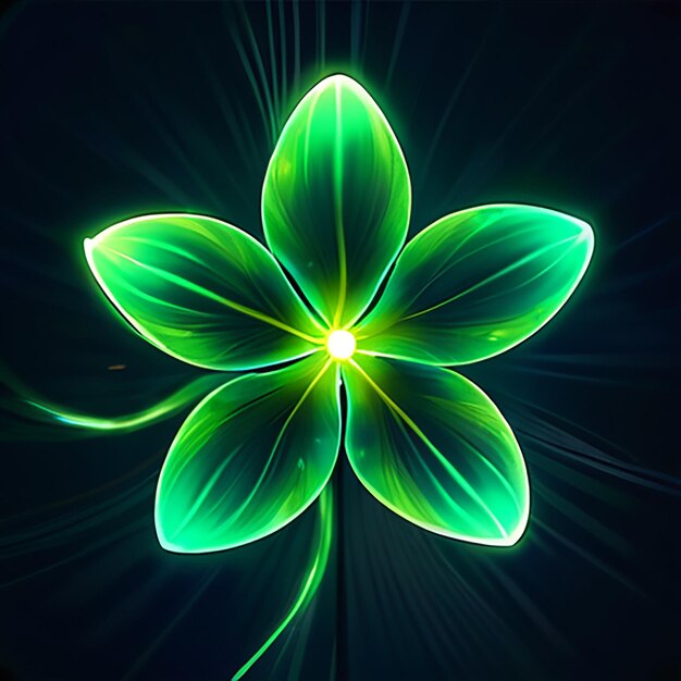 a green flower with a green background that says  a flower