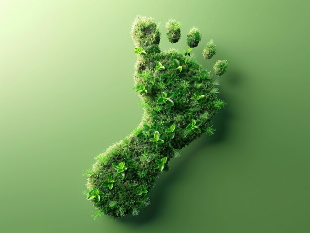 Photo a green foot with plants growing out of it