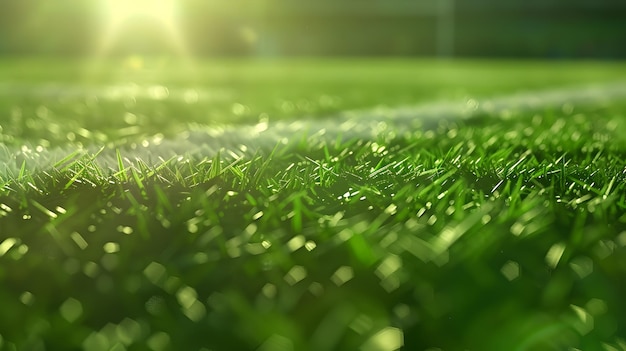 Green football field grass Generative AI