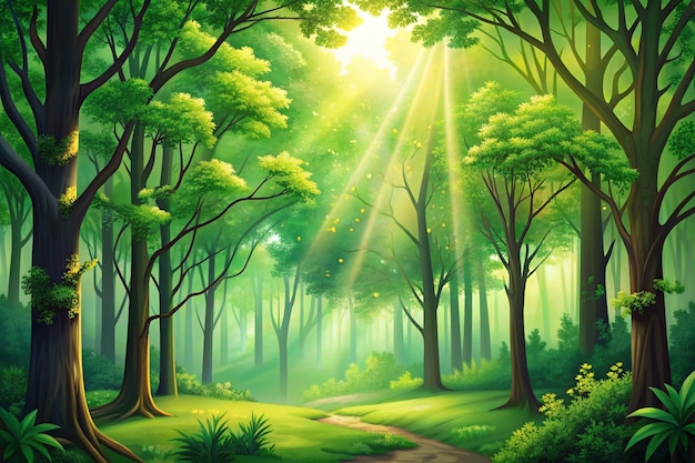 green forest background