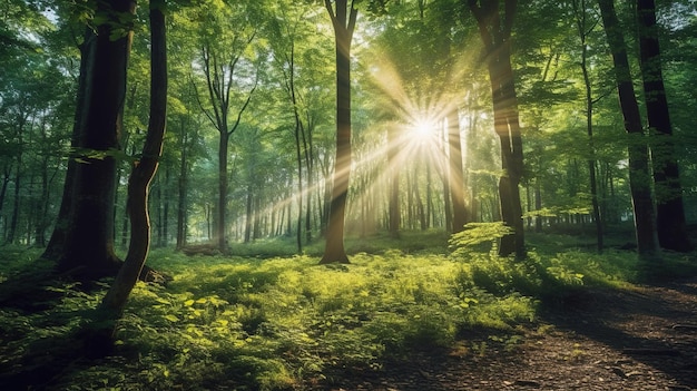 Green Forest of beautiful Trees