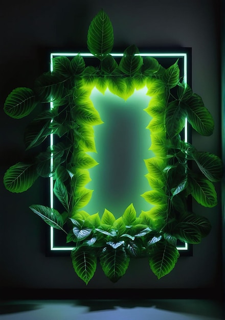 Photo a green frame with the letter l on it