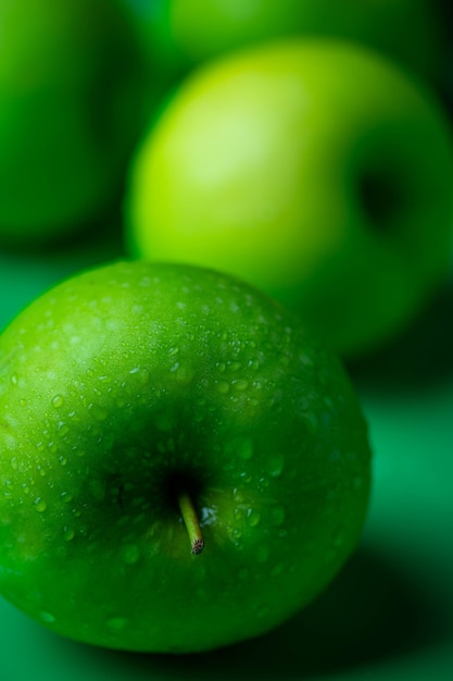 Photo green fresh apple group, fruit for healthy