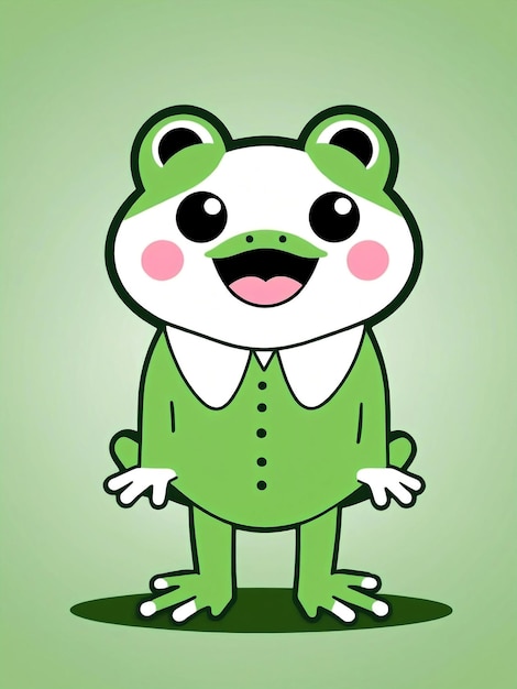 Photo green frog in a suit