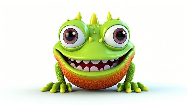 Photo a green frog with big eyes and a big smile