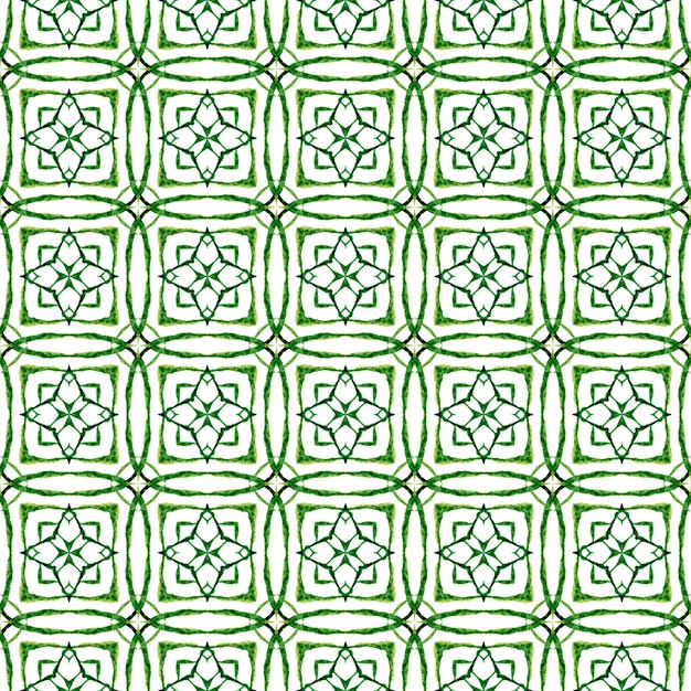 Green geometric chevron watercolor border Green