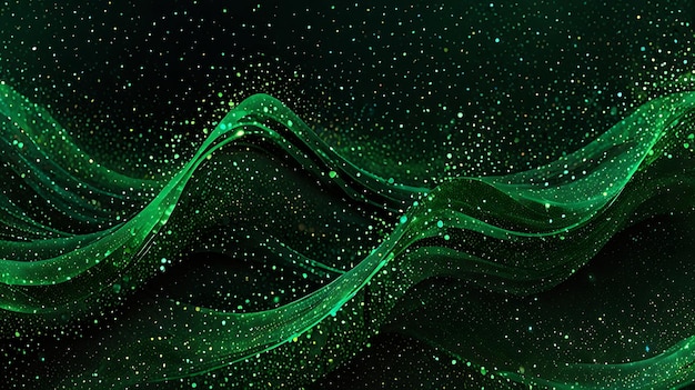 Green Glitter wave background Image