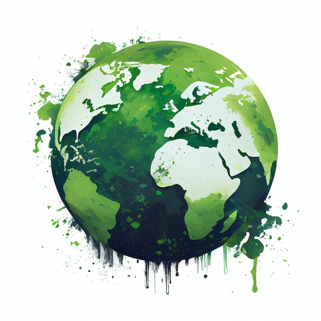 A green globe with the word " green " on it