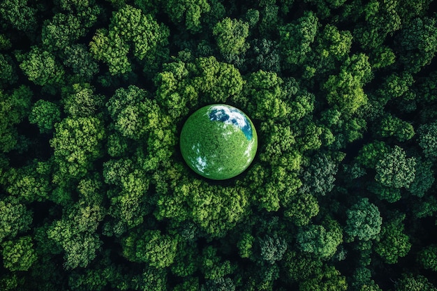 Photo a green globe with the world on the top of it