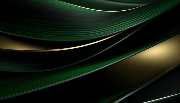 Green and gold background with a black background