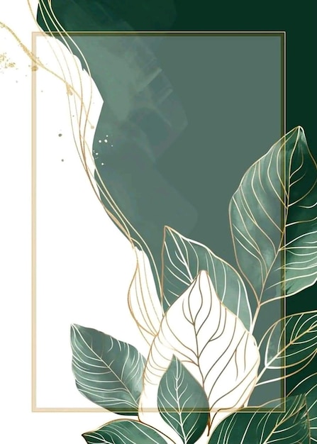 a green and gold colored background with a floral design