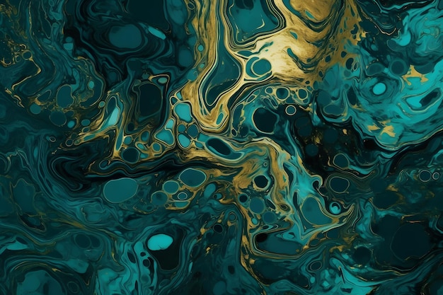 Green golden natural texture of marble abstract Neural network AI generated