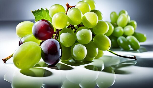 Green grape isolated on white background