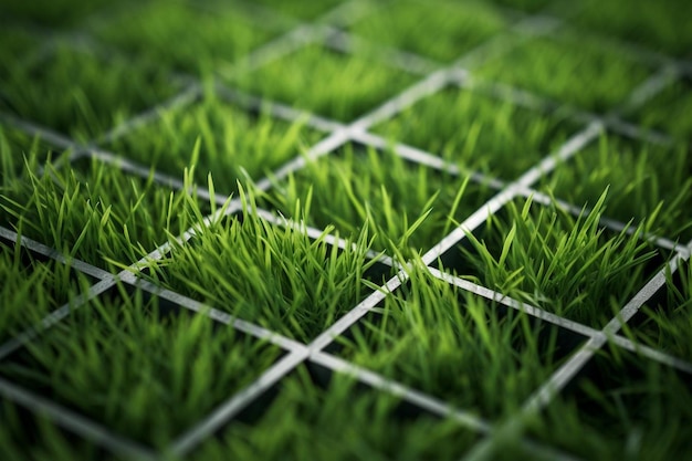 Green grass background with squares