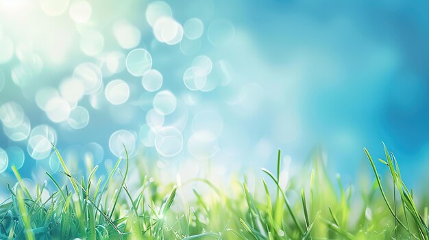 Green Grass and a Blue Sky with Bokeh