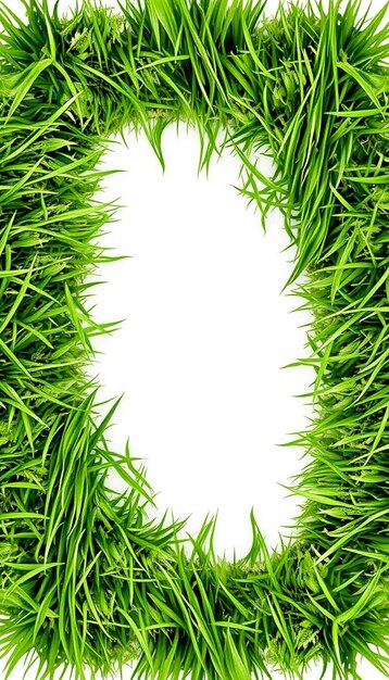 Photo green grass border white background