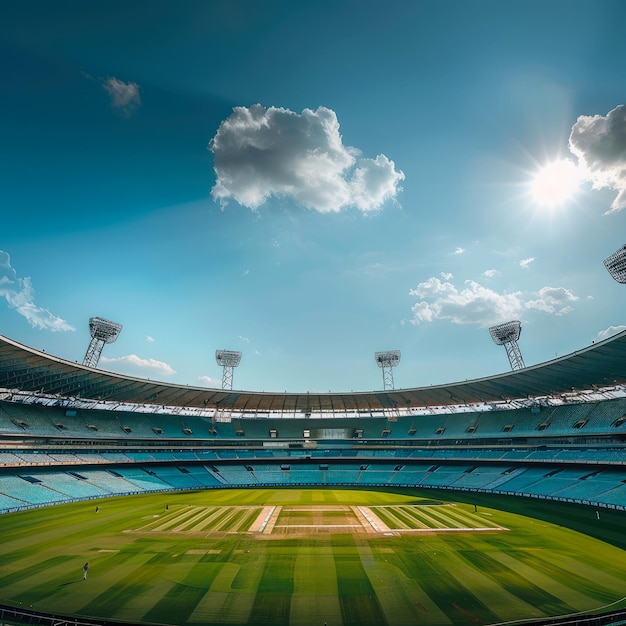 green grass cricket stadium