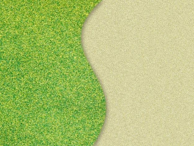 green grass curve on sand background