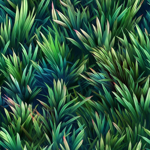 green grass with grass mowings