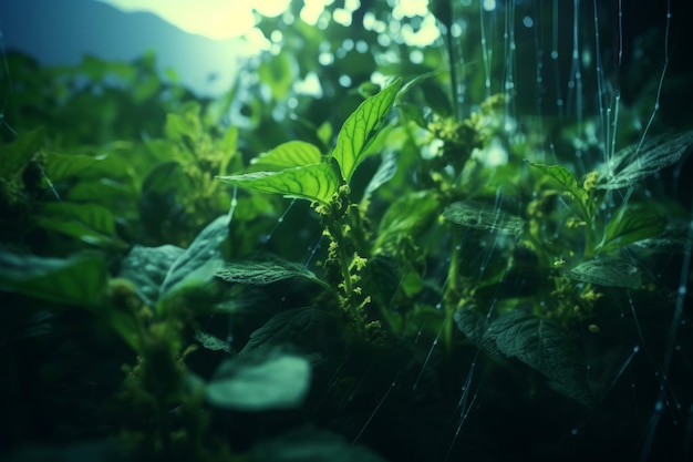 Green growing plants Generate Ai