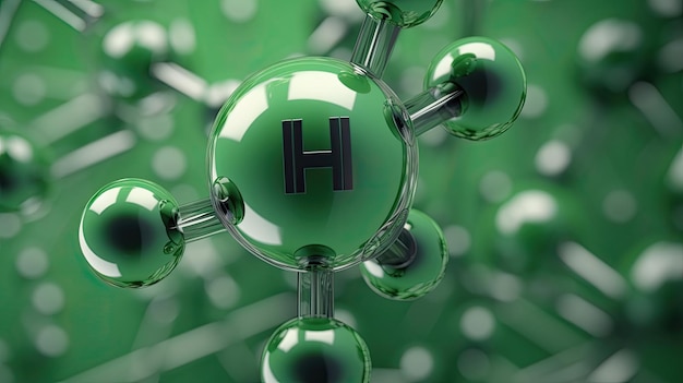 A green h symbol is on a green background