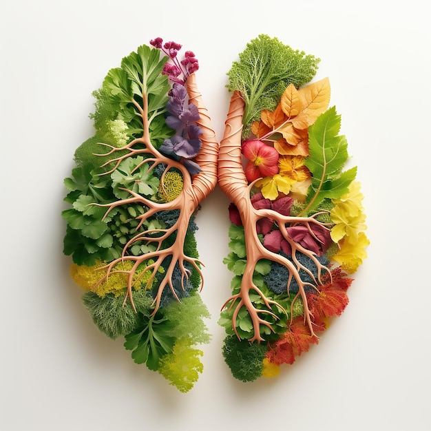 Green Harmony Human Lungs Made of Vegetables An Ecological Product