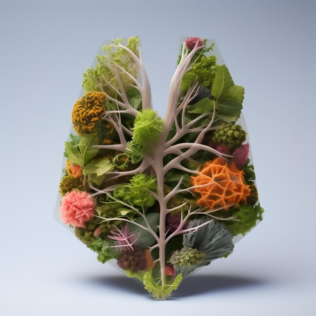 Green Harmony Human Lungs Made of Vegetables An Ecological Product