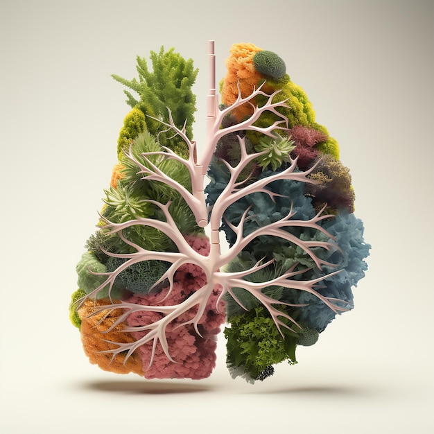 Green Harmony Human Lungs Made of Vegetables An Ecological Product