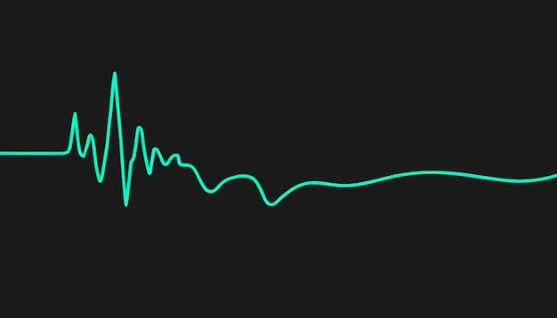 a green heart with a green line that says a pulse