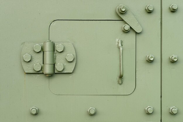 Photo green heavy armoured steel door